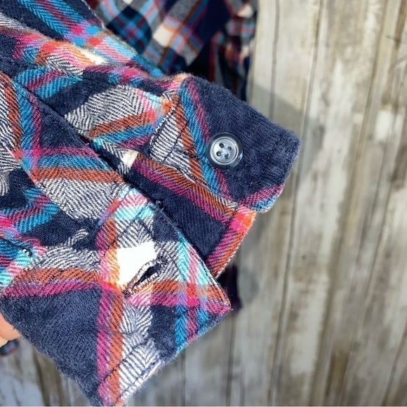 Dickies Mixed Navy Plaid Button Down - Picture 4 of 5